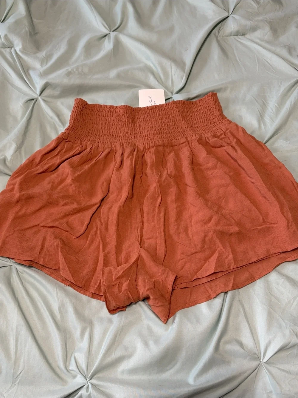 NWT Z Supply Dawn Crinkle Short Copper Women’s Elastic Band Size Large Boutique - Picture 2 of 7